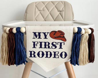 Western 1st Birthday Party Decorations, Cowboy First Birthday, My First Rodeo Highchair Banner, Cowboy Hat, Wild West, Wild One Theme Sign
