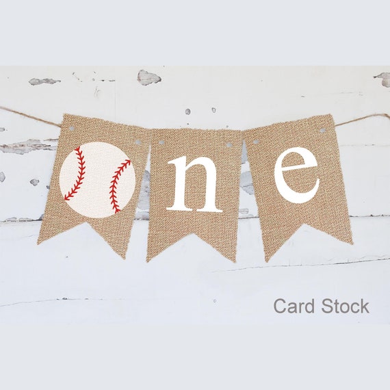 Baseball First Birthday Banner, Baseball Highchair Banner, Baseball Banner, Baseball One Year Old Banner, Baseball Burlap Banner