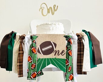 FINAL SALE Football First Birthday Decor, Football Party Banner, Football Banner, Football Highchair Banner, First Birthday Party, HC032