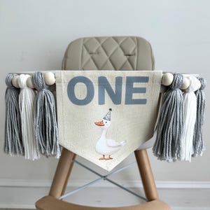 First Birthday Decorations, One Silly Goose Banner, High Chair Banner, Goose 1st Birthday, 1 Year Old Birthday, Party Theme for Kids