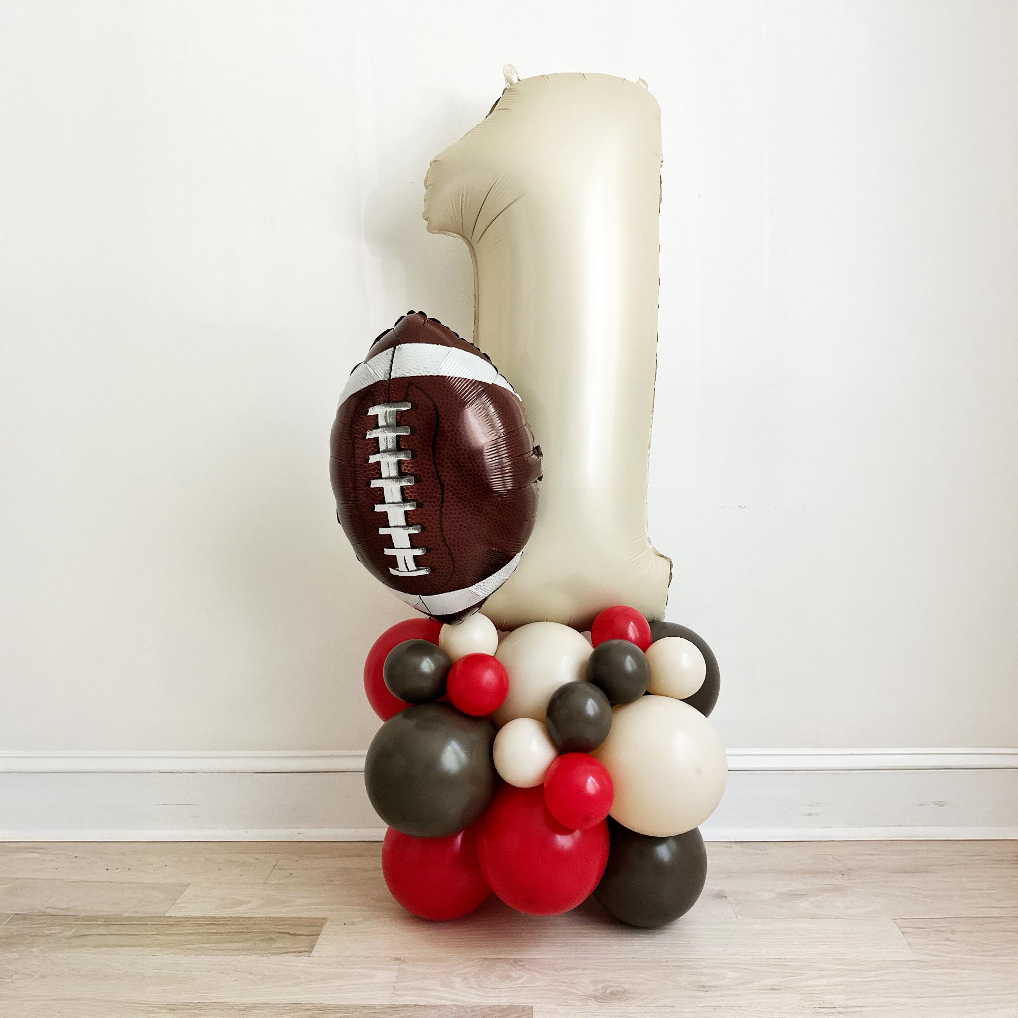 Football 1st Birthday Balloon Tower, First Down Birthday Decoration, Touchdown Party Sign, Celebrate One Sports Balloon Decor
