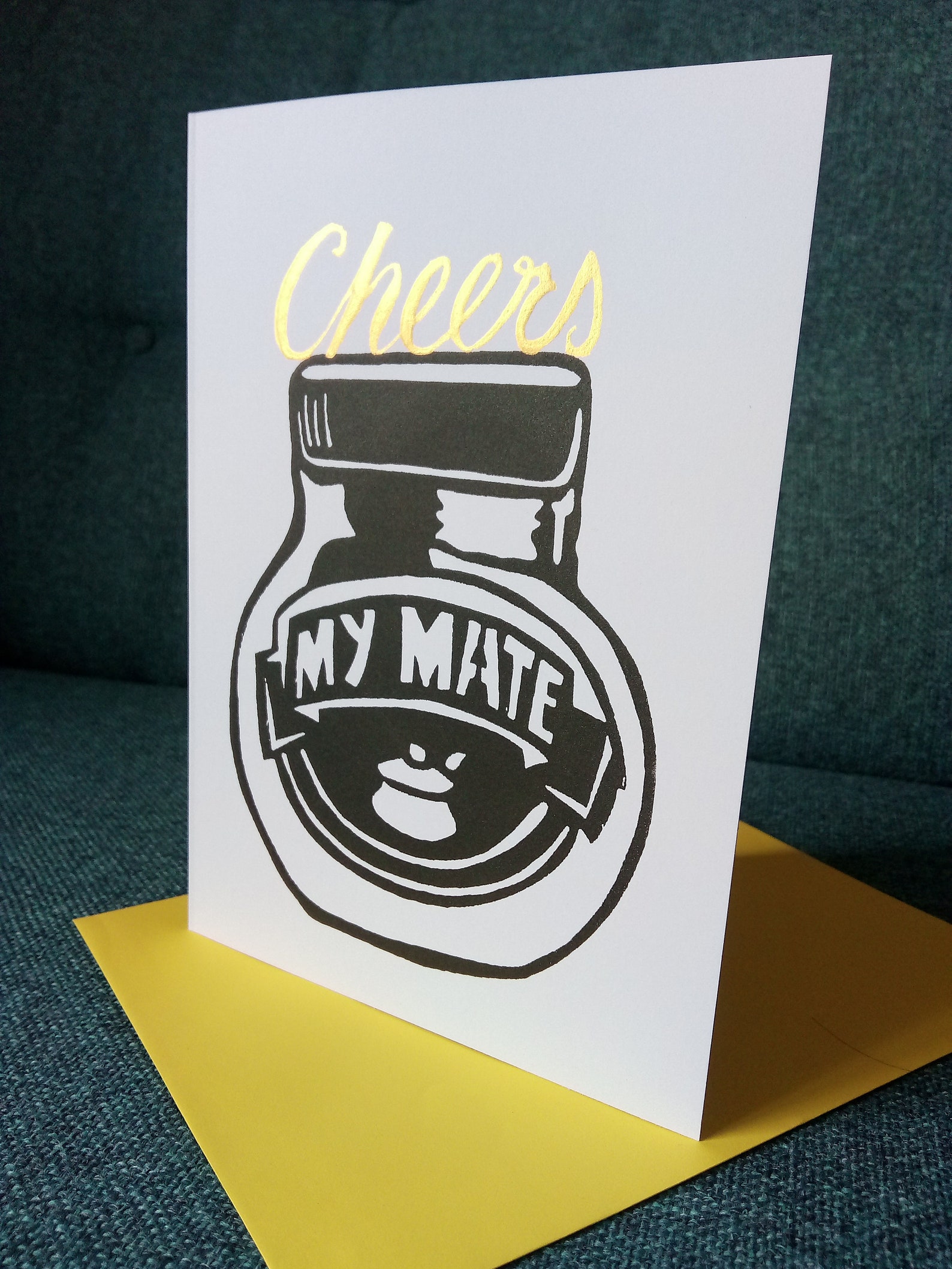 Congrats or cheers 'my mate' screenprinted card Etsy