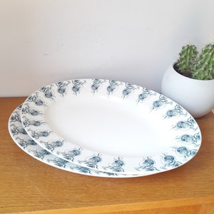 Antique ironware/large oval dishes/set of 2/Dutch porcelain/MAESTRICHT ceramics/Thesi model/1920