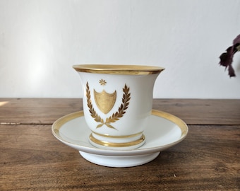 ヴィンテージ フランス/アンティーク フルーツ ボウル/白磁/緑の装飾と