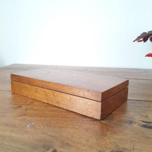 Guantera francesa vintage/rectangular/caja de madera barnizada/estilo modernista/decoración de oficina/años 60