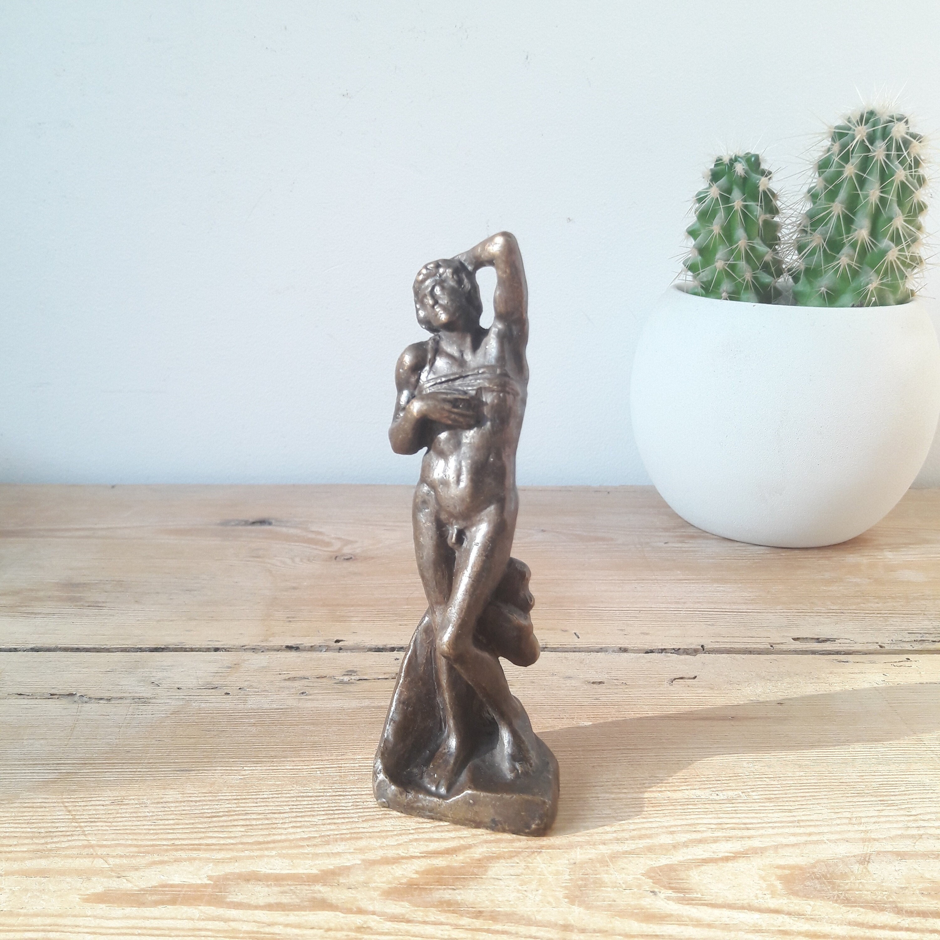 Statuette en Bronze/L'esclave Mourant/Reproduction Michel -Ange/Francebronze Sculpté/Dragon Style Cl