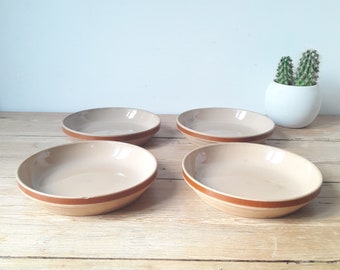 vintage stoneware plates/hollow plates/glazed terracotta/lot of 4/France 60s vintage stoneware plates/hollow plates/glazed terracotta/lot of 4/France 60s