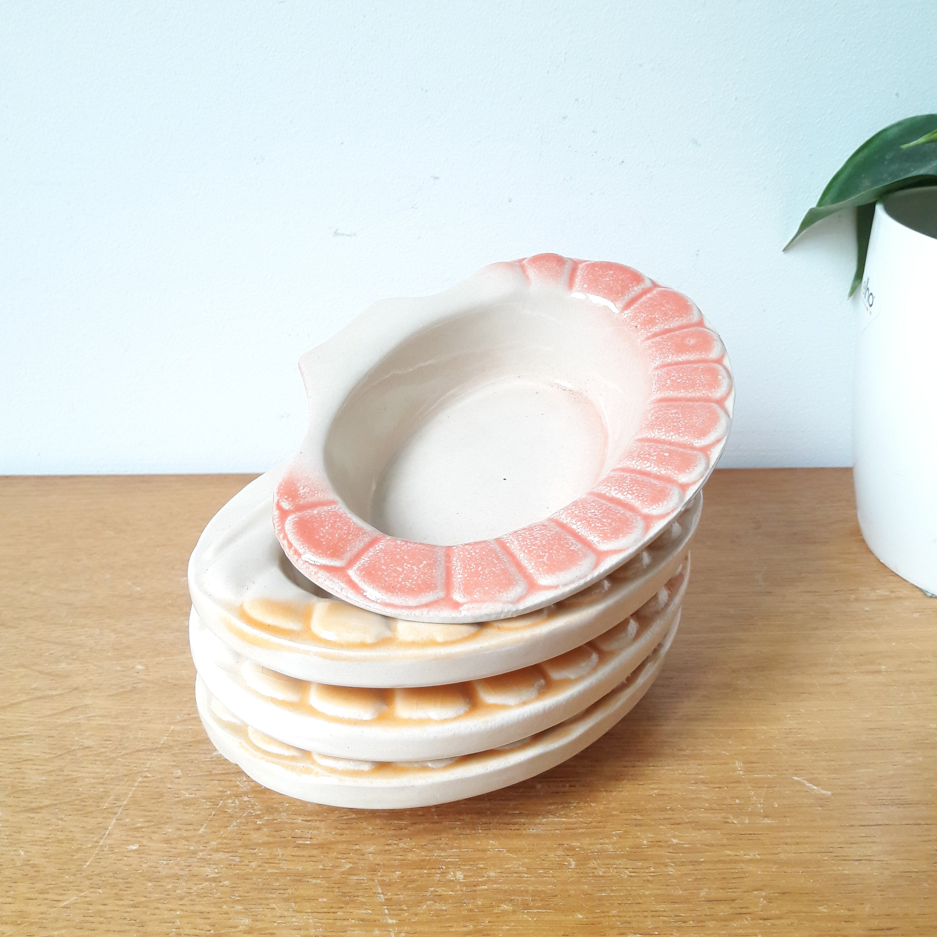 Francais Vintage Lot de 4 Raviers Ramequins à Fruits Mer en Céramique, Charles Amand