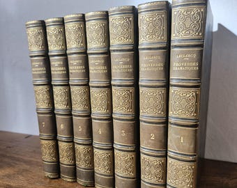 Old English/Dramatic Proverbs/Théodore Leclercq/7 bound volumes/with engravings/printing Le Normant/Paris 1835