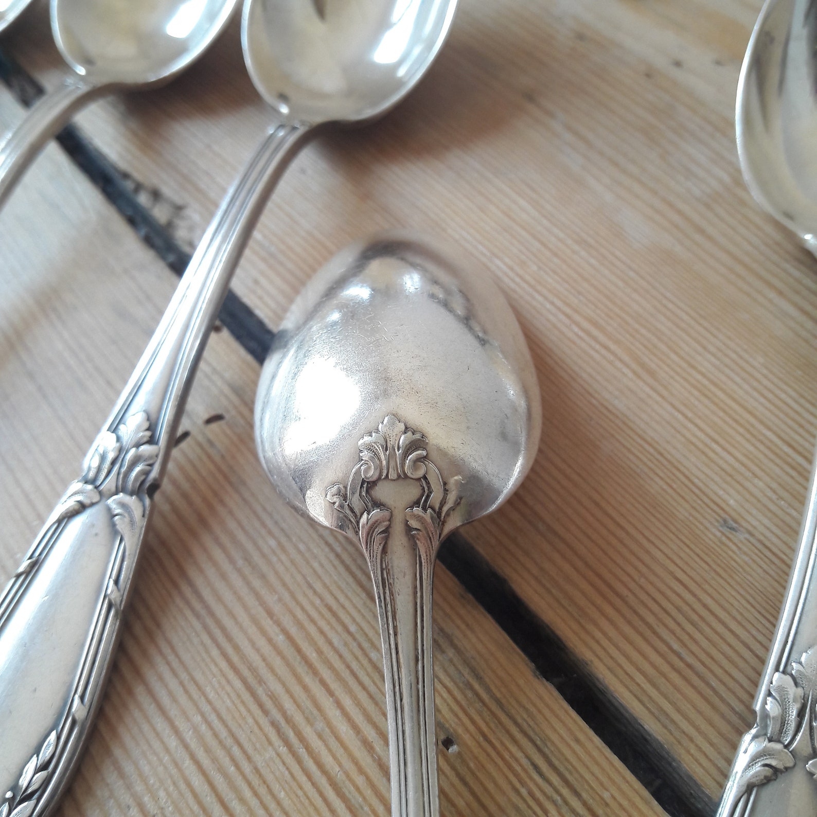 Old French 12 small spoons of silver metal poiconné 18g/ 1950 Etsy
