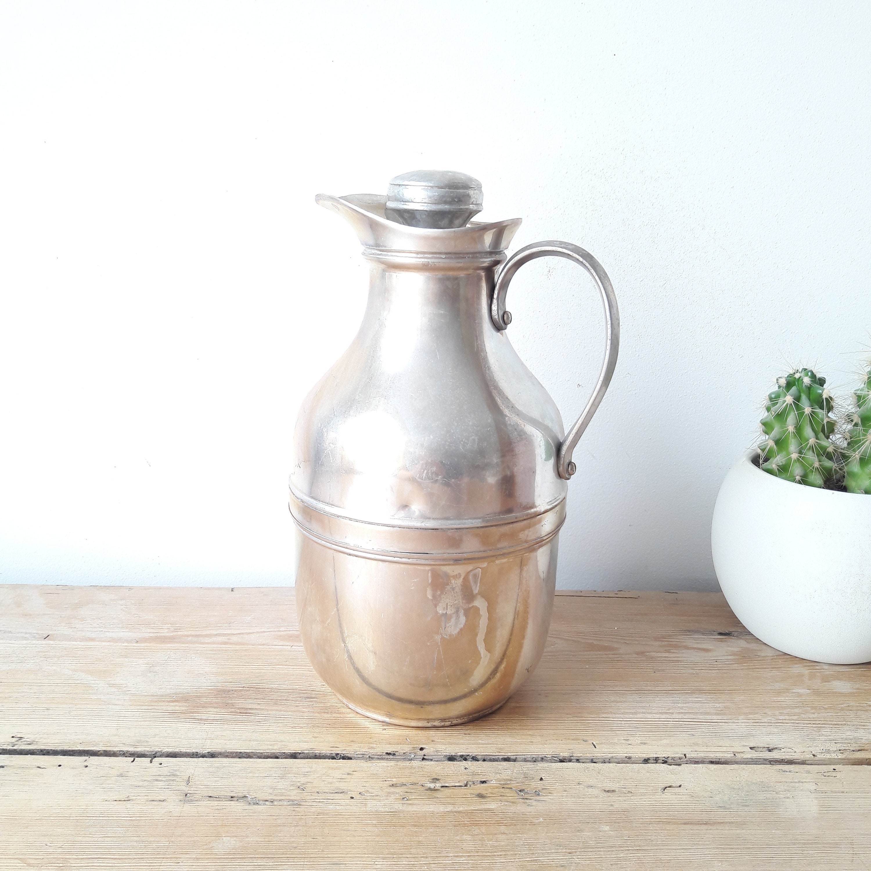 VINTAGE THERMOS/The English Thermos bottle/silver metal Etsy