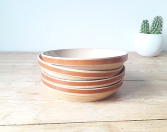 vintage stoneware plates/hollow plates/glazed terracotta/lot of 4/France 60s vintage stoneware plates/hollow plates/glazed terracotta/lot of 4/France 60s