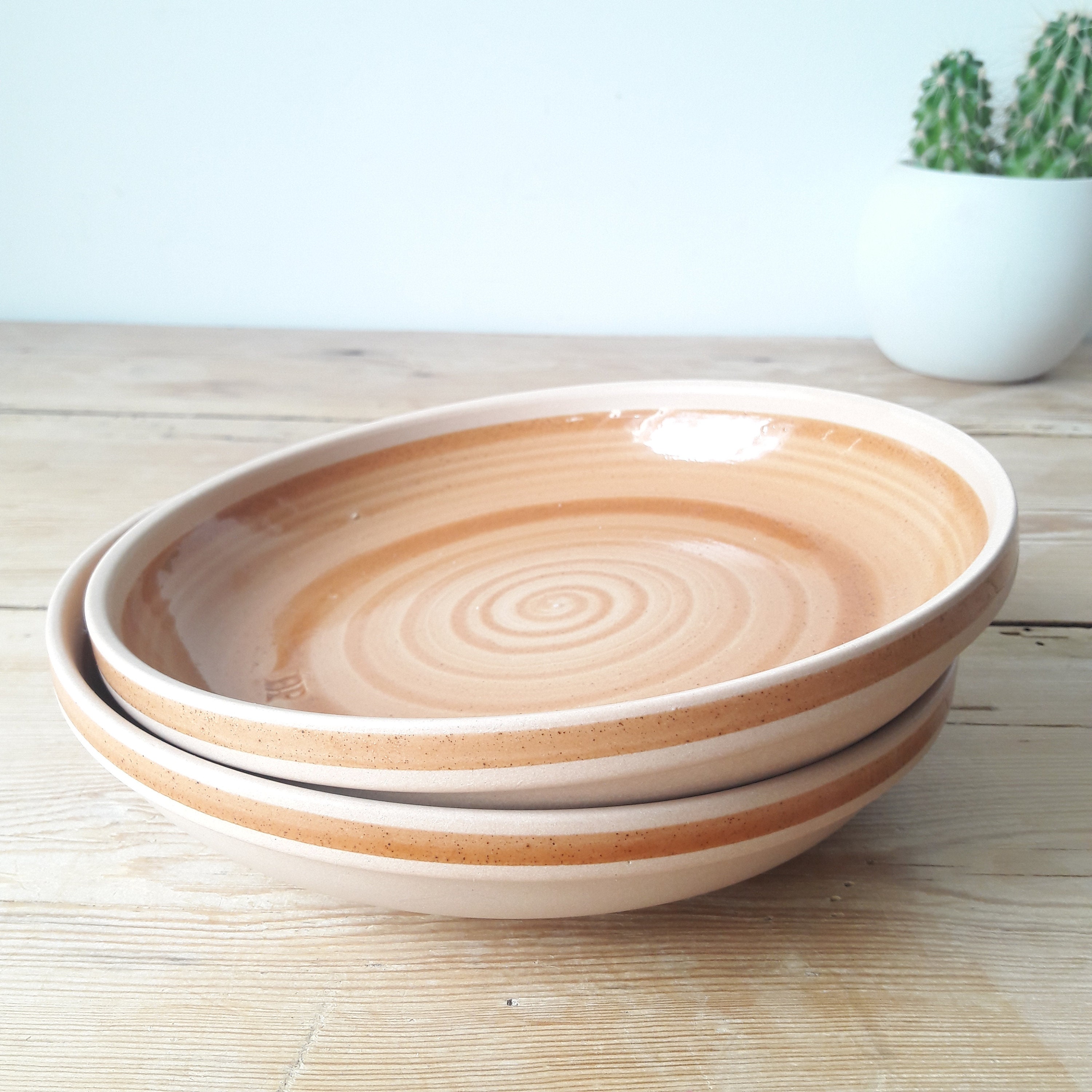 Assiettes en Grès Vintage/Assiettes Creuses Sarreguemines/Terre Cuite Vernissé/Grès de Bourgogne/Lot