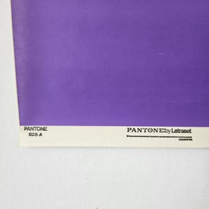 Pantone vintage/Pellicola autoadesiva/Carta colorata Pantone/di Letraset/Poster originale/dimensioni 20,0"×26,0"/numerato sul fronte/Viola 828A