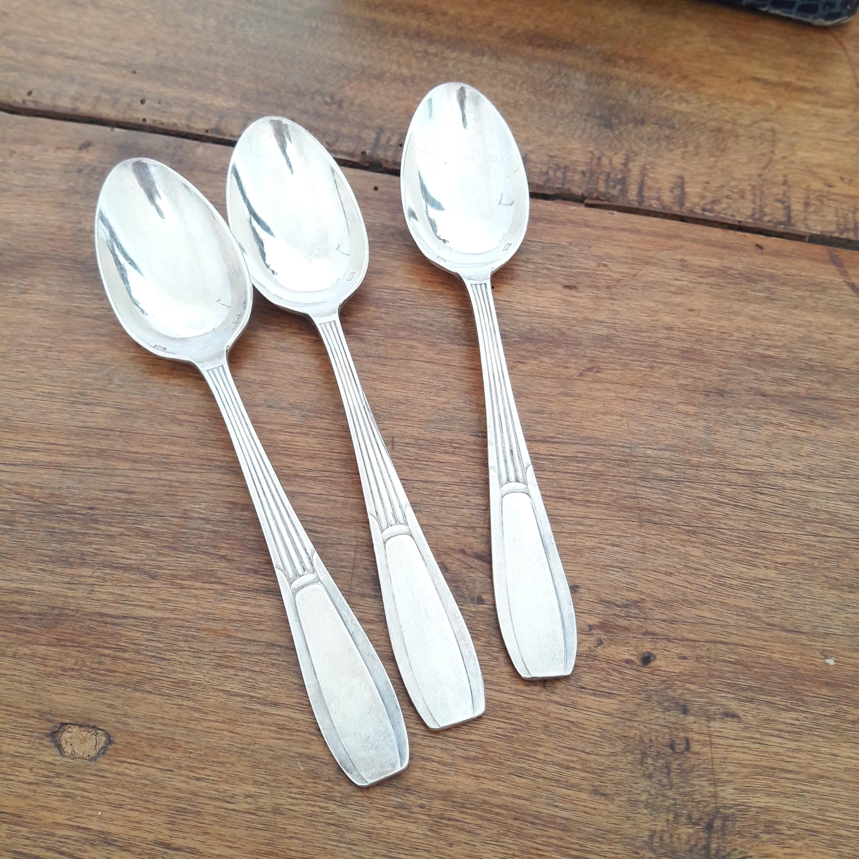 Francas Vntage/coffret De Pettes Cullères/métal Argenté 18g/lot De