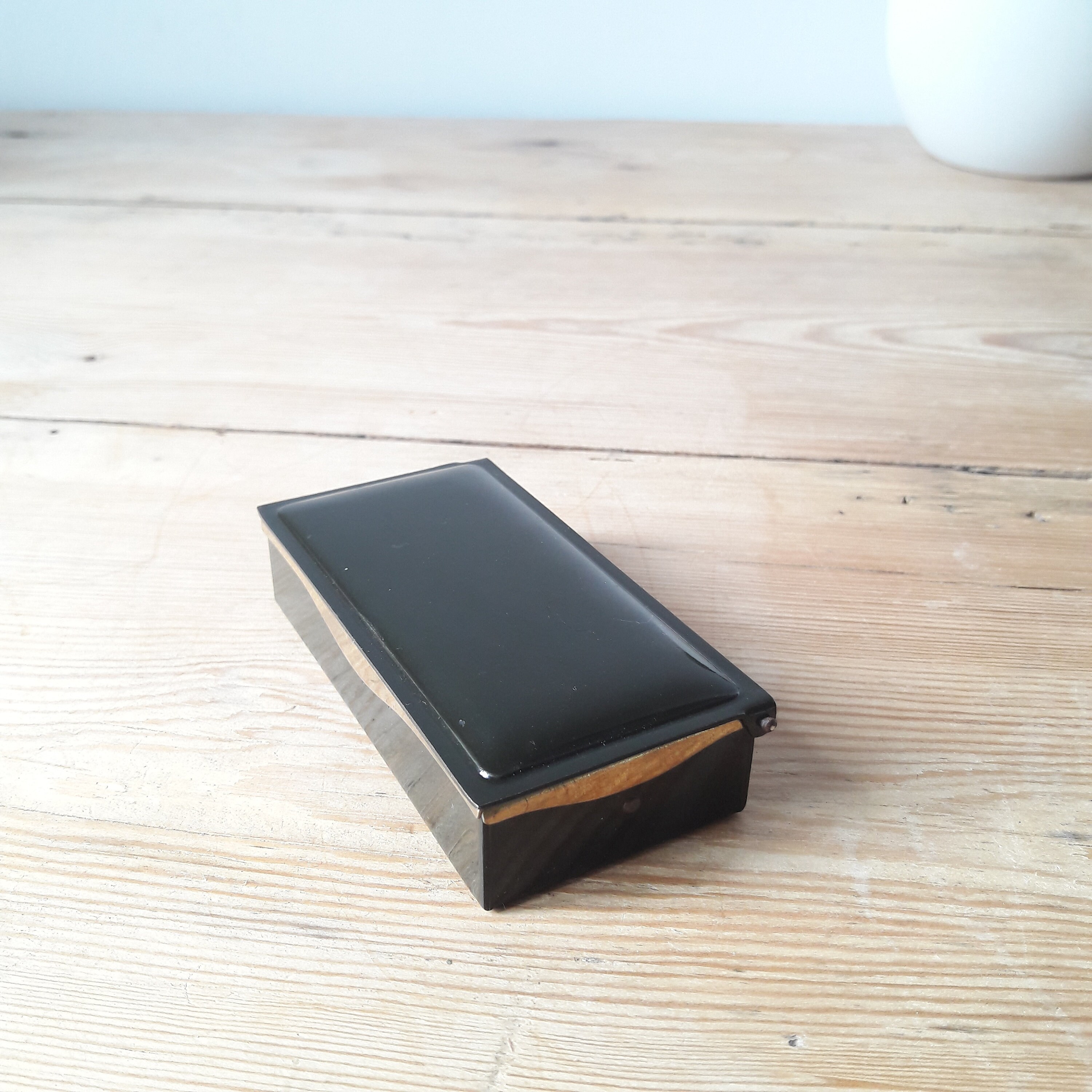 Vintage Stamp Box/art Nouveau Case/lacquered and Gilded Etsy