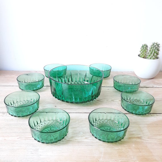 Arcoroc Vintage Salad Bowl And 8 Cups Fruit Salad Etsy Ireland