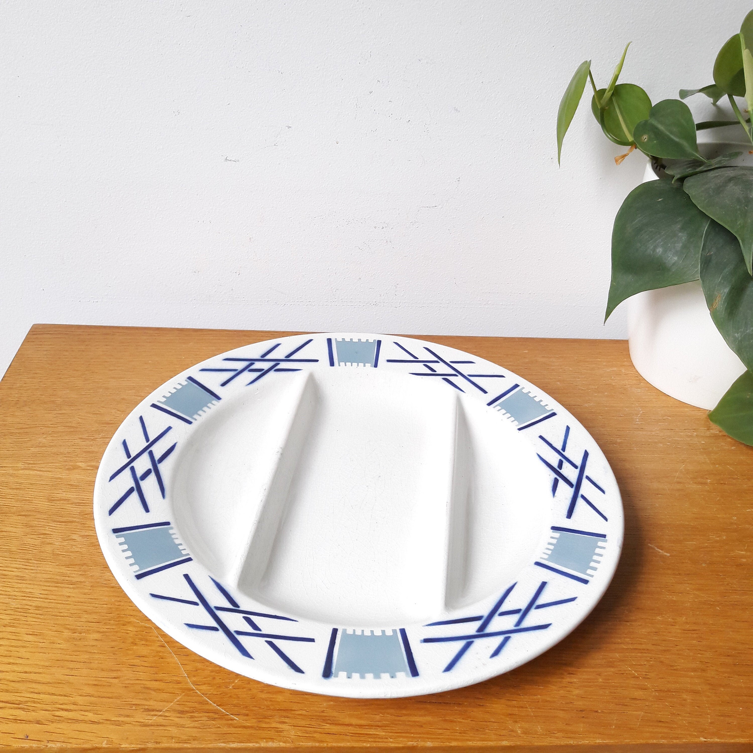 Lunéville Vintage/Assiette Compartimentée Art Déco/Porcelaine de Luneville/Modèle Servance/France 19