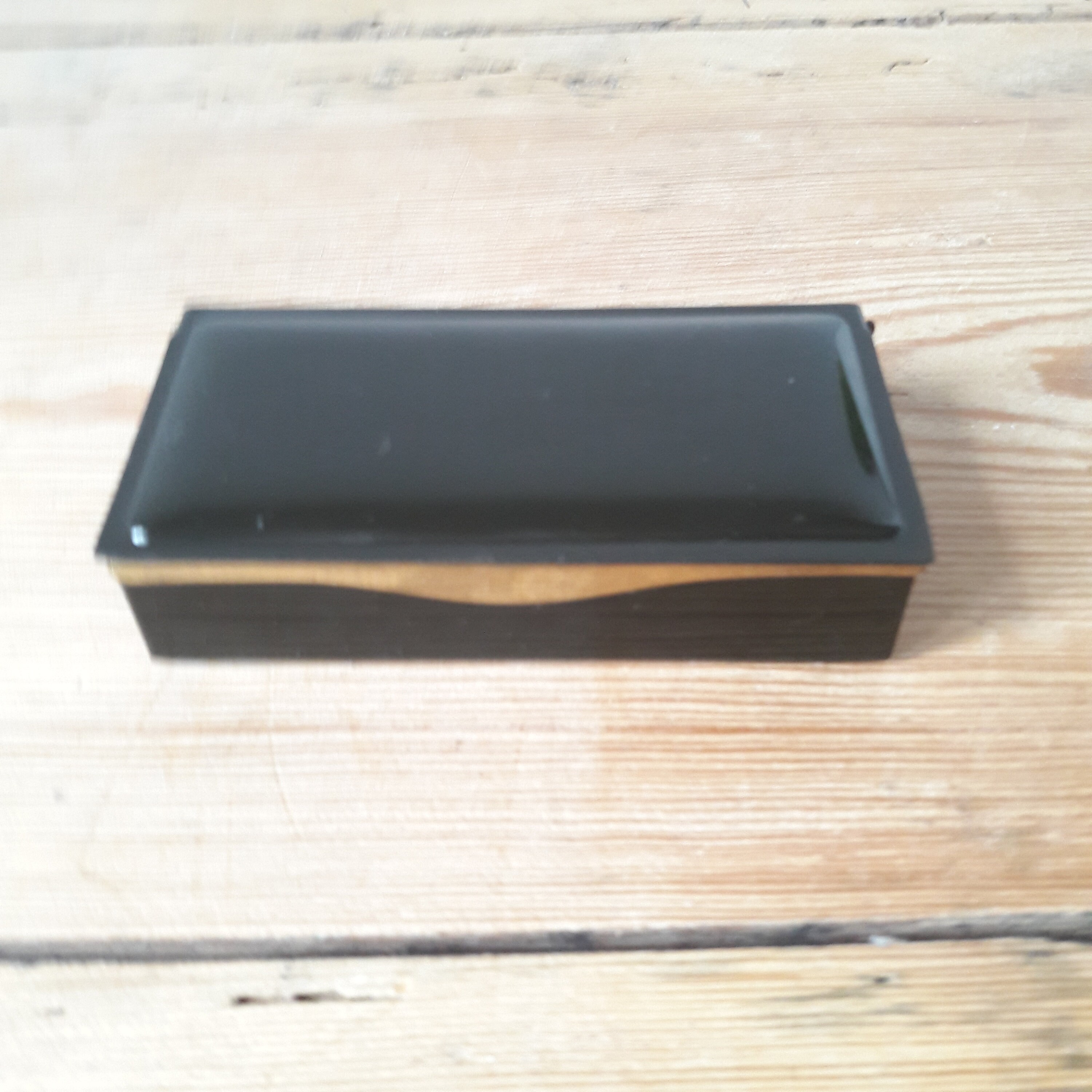 Vintage Stamp Box/art Nouveau Case/lacquered and Gilded Etsy