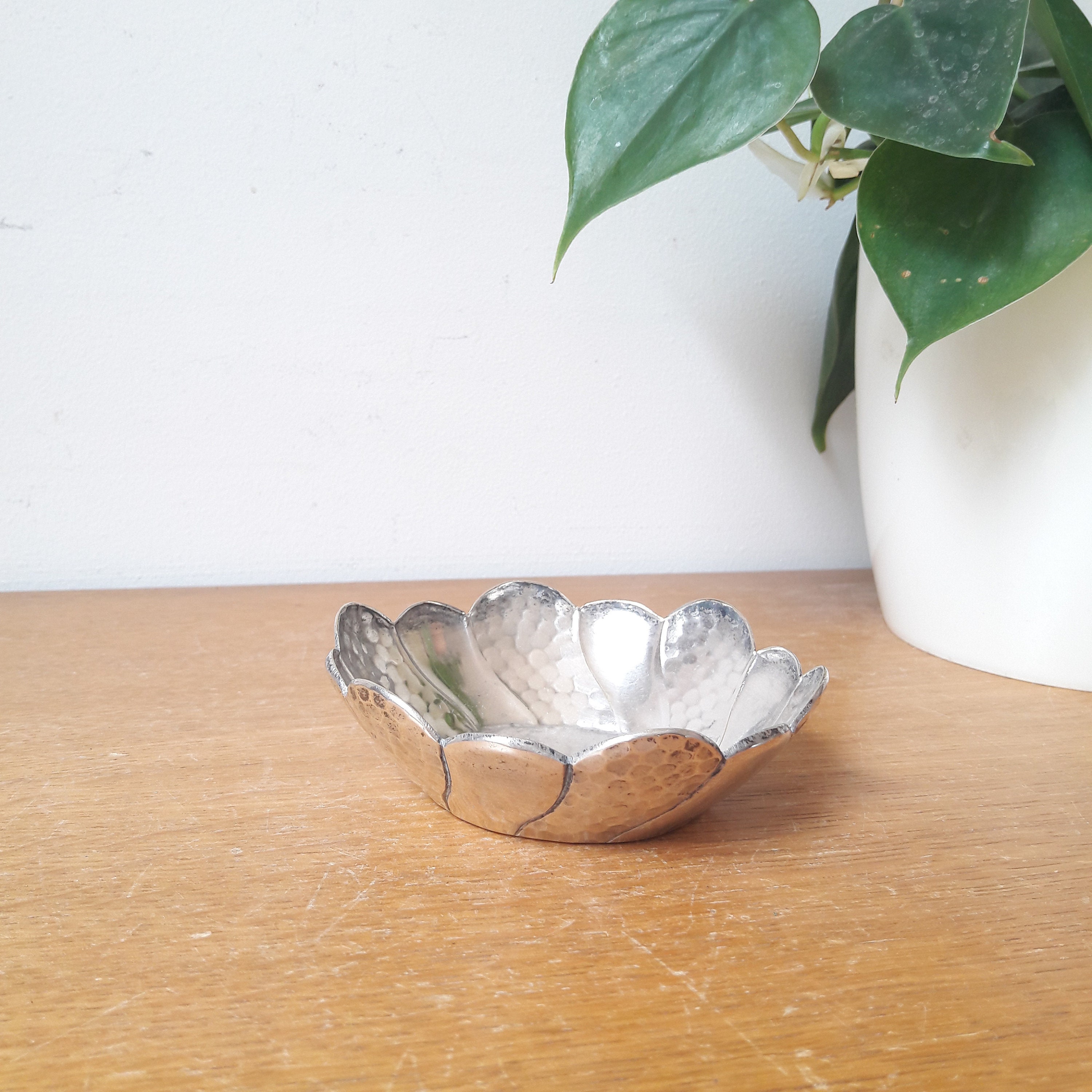 Francais Vintage Coupelle en Argent Vide Poche Martelé