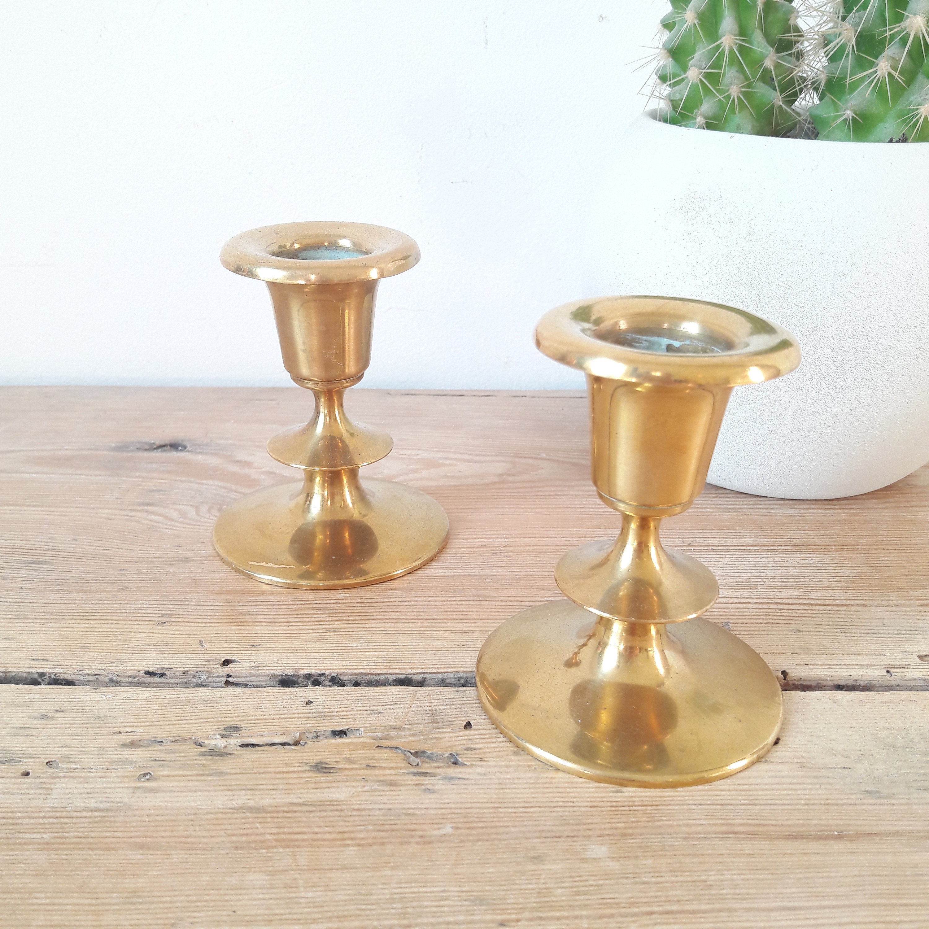 Paire de Bougeoirs Anciens/Porte Bougie Classique/Laiton Massif/France Xixe Siècle