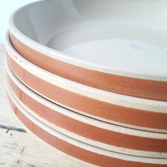 vintage stoneware plates/hollow plates/glazed terracotta/lot of 4/France 60s vintage stoneware plates/hollow plates/glazed terracotta/lot of 4/France 60s