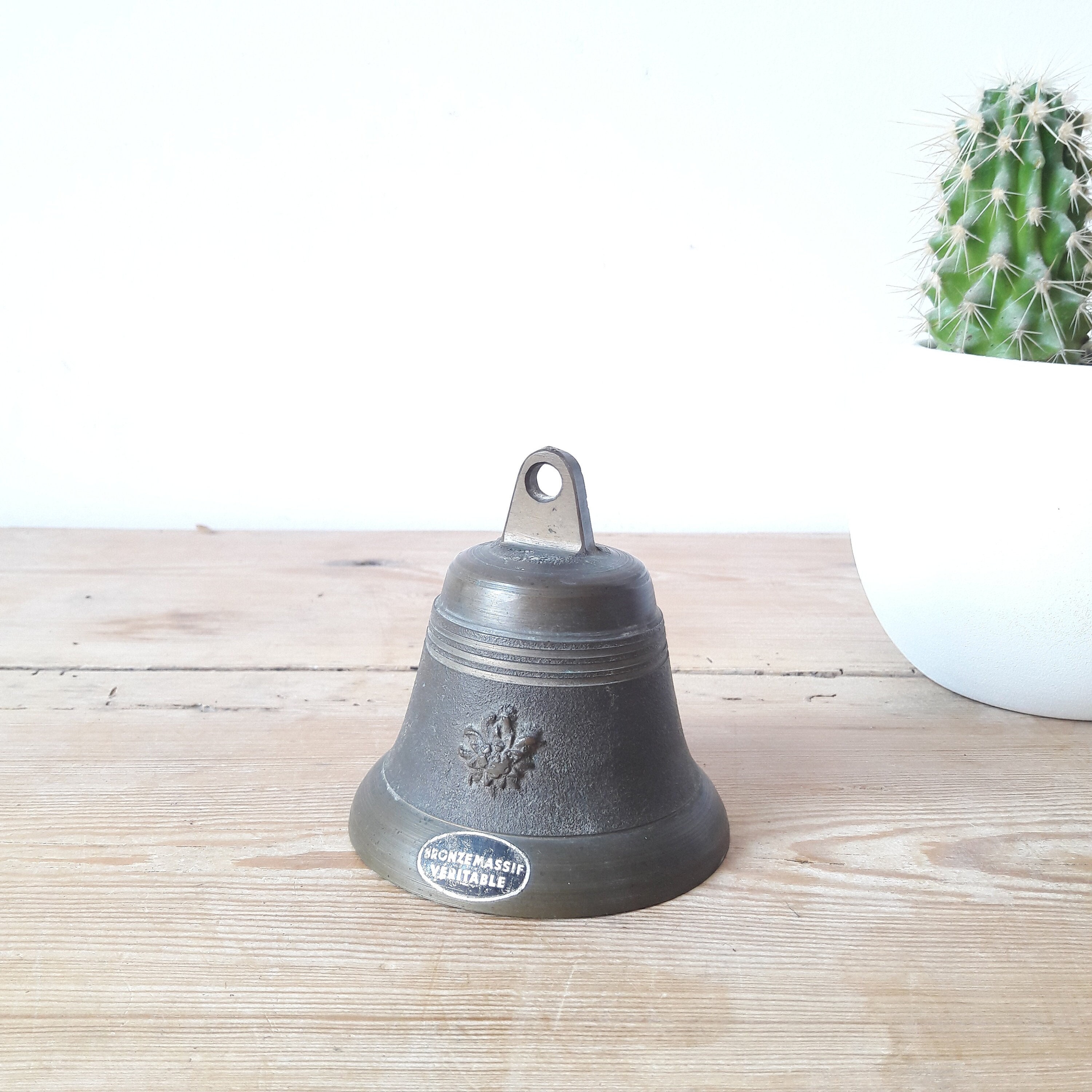 Vintage French/Hand Bell/Solid Bronze/Service Bell/France 1960