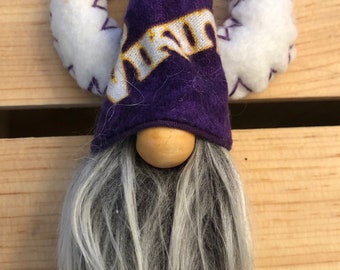 ¡Gnomo/nisse/tomte de los Minnesota Vikings! ¡Skol! ¡Adornos para árbol y llaveros!
