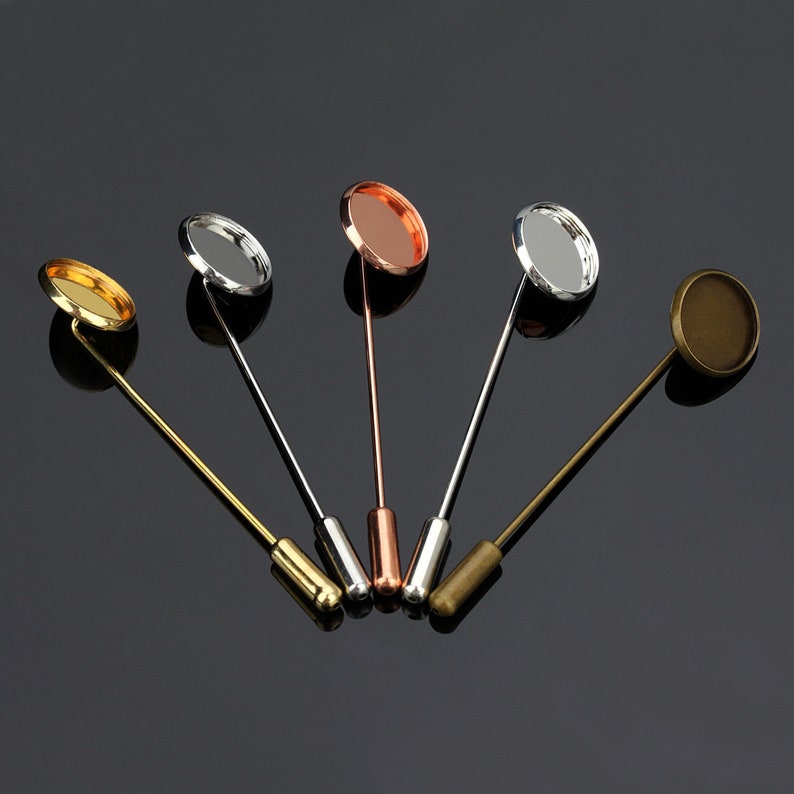 30pcs 12mm Round Stick Pin Setting BlanksLapel Pin Etsy