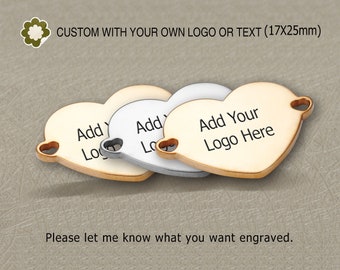 20/50/100pcs Custom Laser Engraved Stainless Steel Jewelry Tag: Logo Charm (17X25mm)