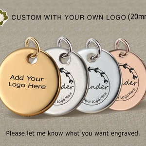 20/50/100pcs,20mm,Stainless steel jewelry tag, Custom branding name and logo laser engraved,tag sequins,A0253-2