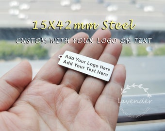 Custom Laser Engraved Stainless Steel Jewelry Tag (15X42mm)