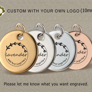 20/50/100pcs,10mm,Stainless steel jewelry tag, Custom branding name and logo laser engraved,tag sequins,A0242-3