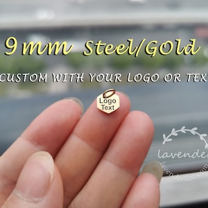 1/10/20/50/100pcs,9X11.5mm,Steel/Gold-Stainless steel jewelry tag, Custom branding name and logo laser engraved,A-L-0098