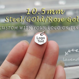 1/10/20/50/100pcs,10.5X15mm,Steel/Gold/Rose Gold-Stainless steel jewelry tag, Custom branding name and logo laser engraved,A-L-0099