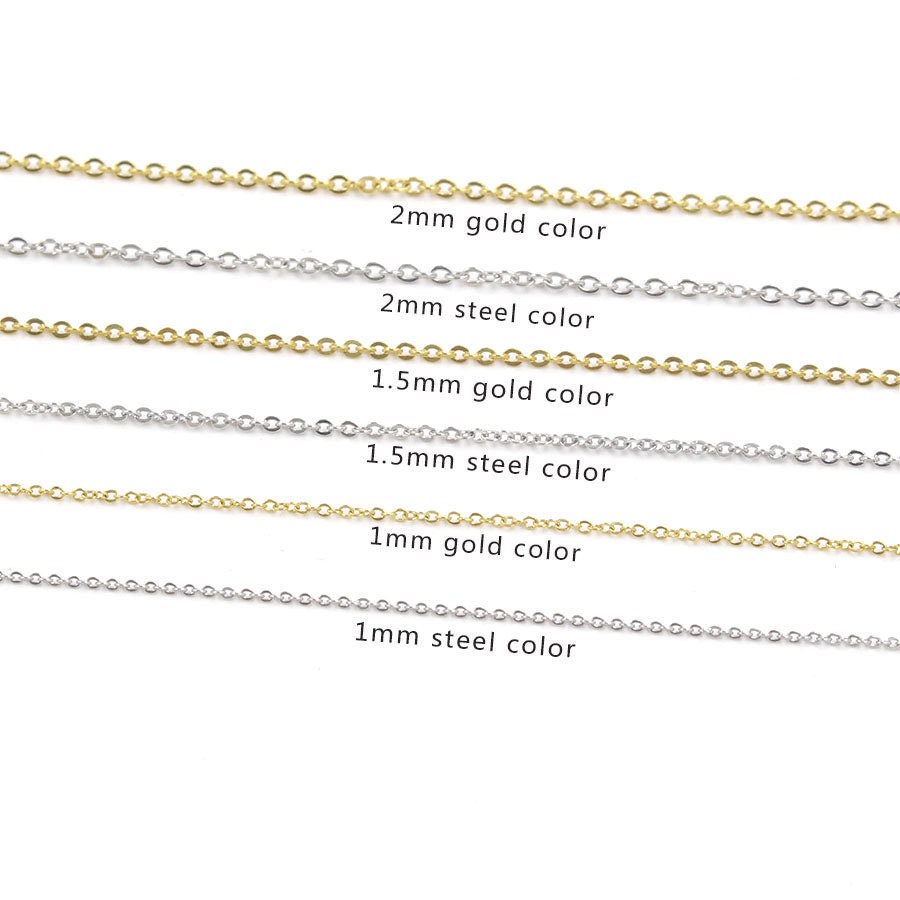 5Pcs1/ 1.5/2mm Cable Chains necklace 40cmDIY Chains Etsy