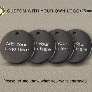 20/50/100pcs,25mm,Black Stainless steel jewelry tag, Custom branding name and logo laser engraved,tag sequins,A0253-6