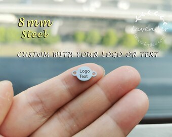 Custom Laser Engraved Stainless Steel Jewelry Tag - 8mm