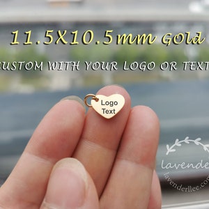 10/20/50/100pcs,10.5X14mm,Steel/Gold/Rose Gold-Stainless steel jewelry tag, Custom branding name and logo laser engraved,A-L-0103