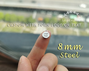 Custom Laser Engraved Stainless Steel Jewelry Tag - 8mm