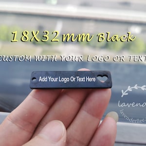 1/10/20/50/100pcs,18X32mm,Steel-Stainless steel jewelry tag, Custom branding name and logo laser engraved,tag sequins,A-L-0084-B