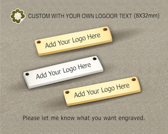 Etiquetas de joyería de acero inoxidable grabadas con láser personalizadas (8 x 32 mm), 20, 50 o 100 unidades