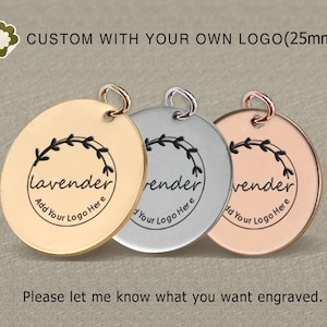 20/50/100pcs,25mm,Stainless steel jewelry tag, Custom branding name and logo laser engraved,tag sequins,A0245-1