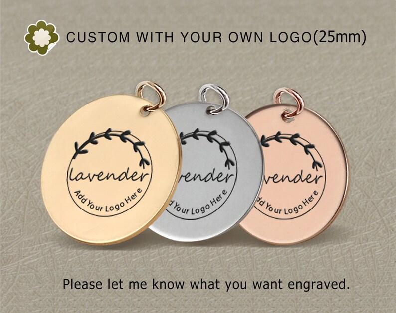Custom branding name and logo laser engraved,tag sequins,A0245-1 2050100pcs,25mm,Stainless steel jewelry tag