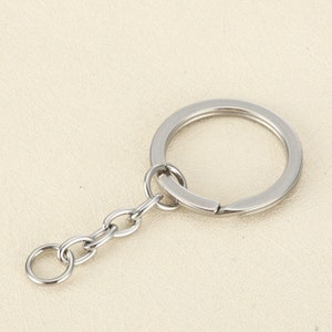 10pcs,25mm Stainless Steel key Ring With Chain,Diy Keychain,DIY stainless steel fittings,A3006