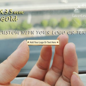 10/20/50/100pcs,6X35mm,Gold-Stainless steel jewelry tag, Custom branding name and logo laser engraved,tag sequins,A-L-0004-G