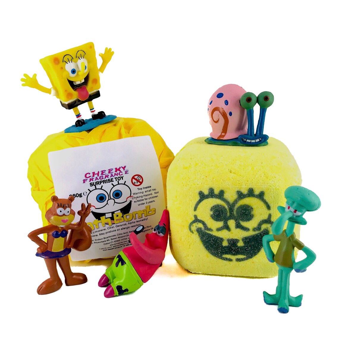 Sponge Bob Surprise Toy Bath Bomb 360g Lemon Sherbet Scent Etsy UK