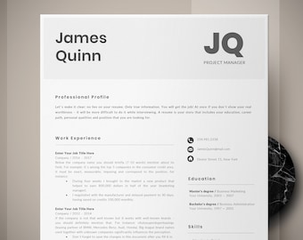 resume template word etsy