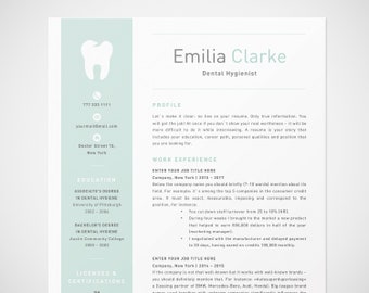 dental assistant resume for word dentist cv template dental etsy