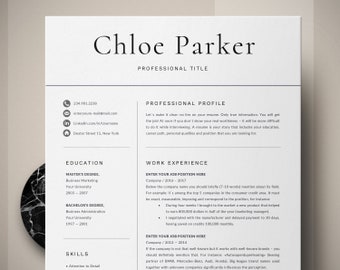 resume template word etsy